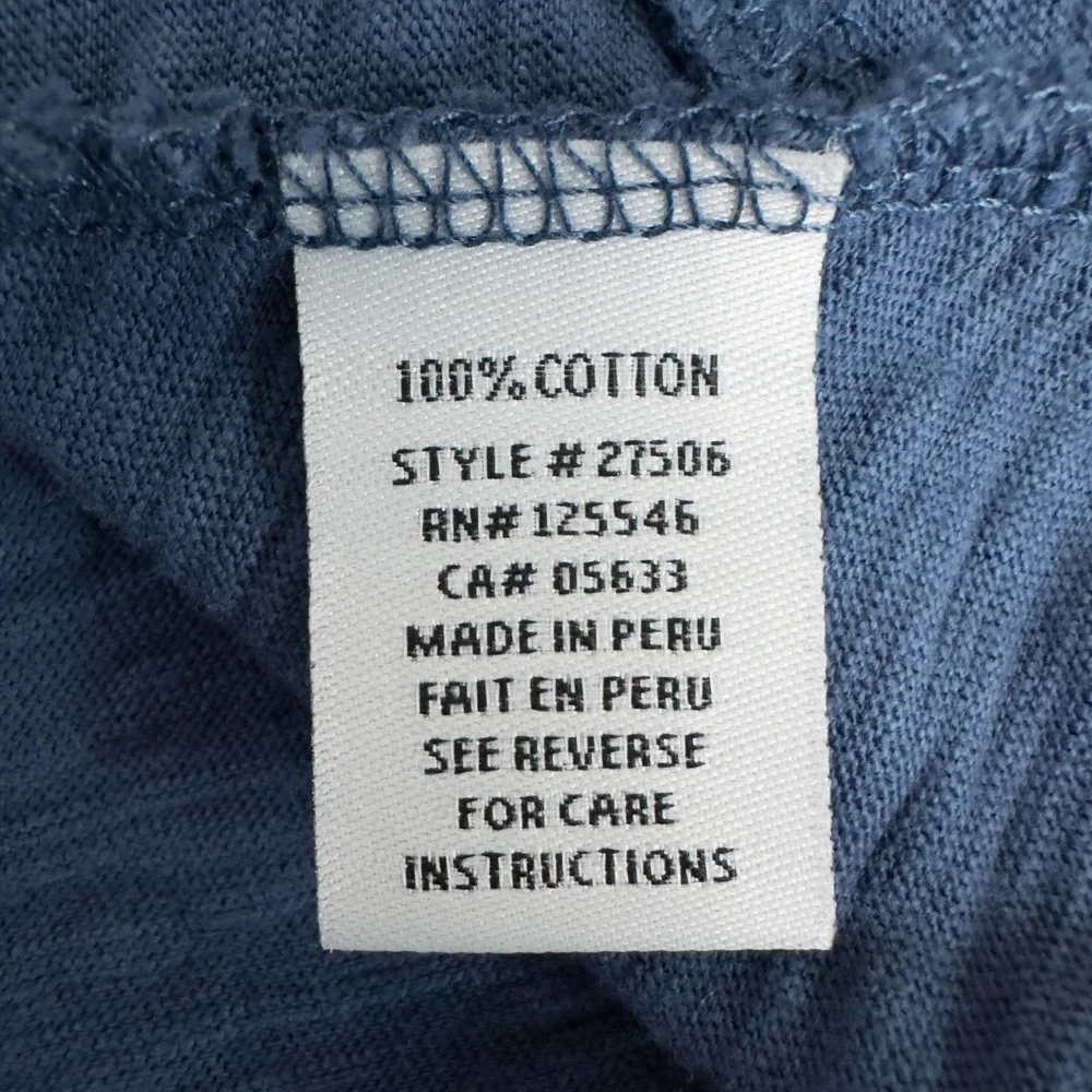 Habitat Peruvian Cotton Slub Pieced Tunic Top Womens Medium Blue Lagenlook Boho - Picture 12 of 13